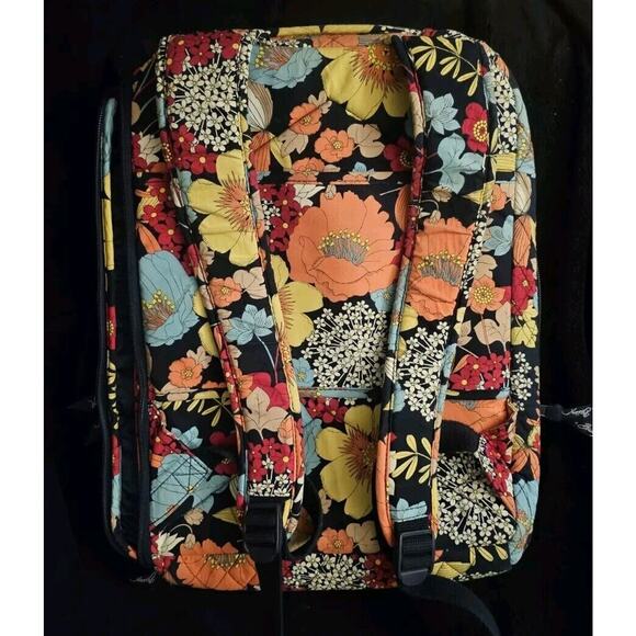 Large Quilted Vera Bradley Laptop Backpack--- Colorful Happy Snails Flor… main image 12